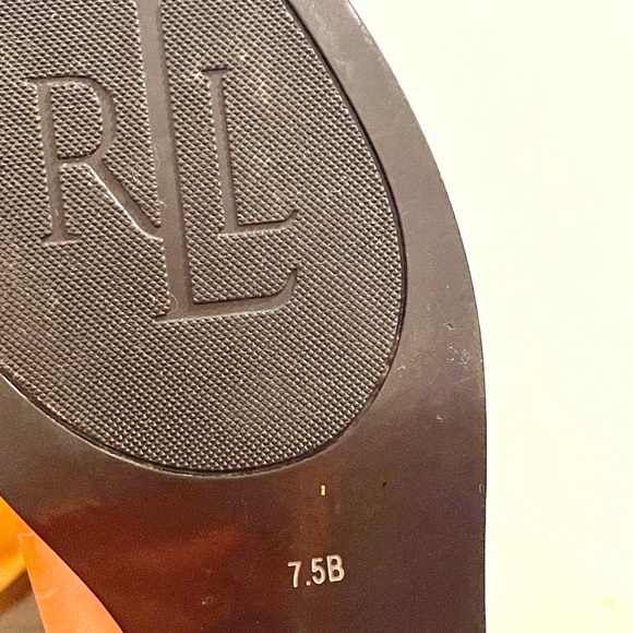 Ralph Lauren Tan Leather Knee-High Riding Boots w Gold Metal Details - Picture 15 of 15